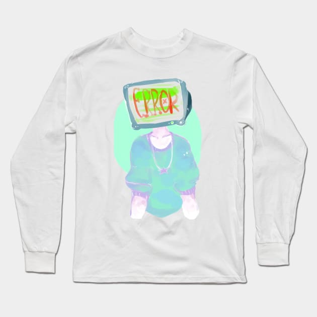 Pastel Error Computer Object Head Long Sleeve T-Shirt by ghostkid